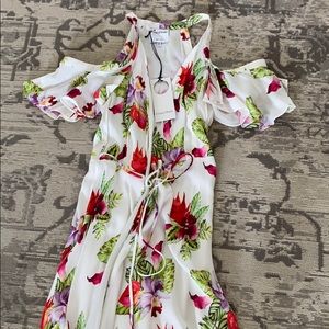Floral wrap front maxi dress